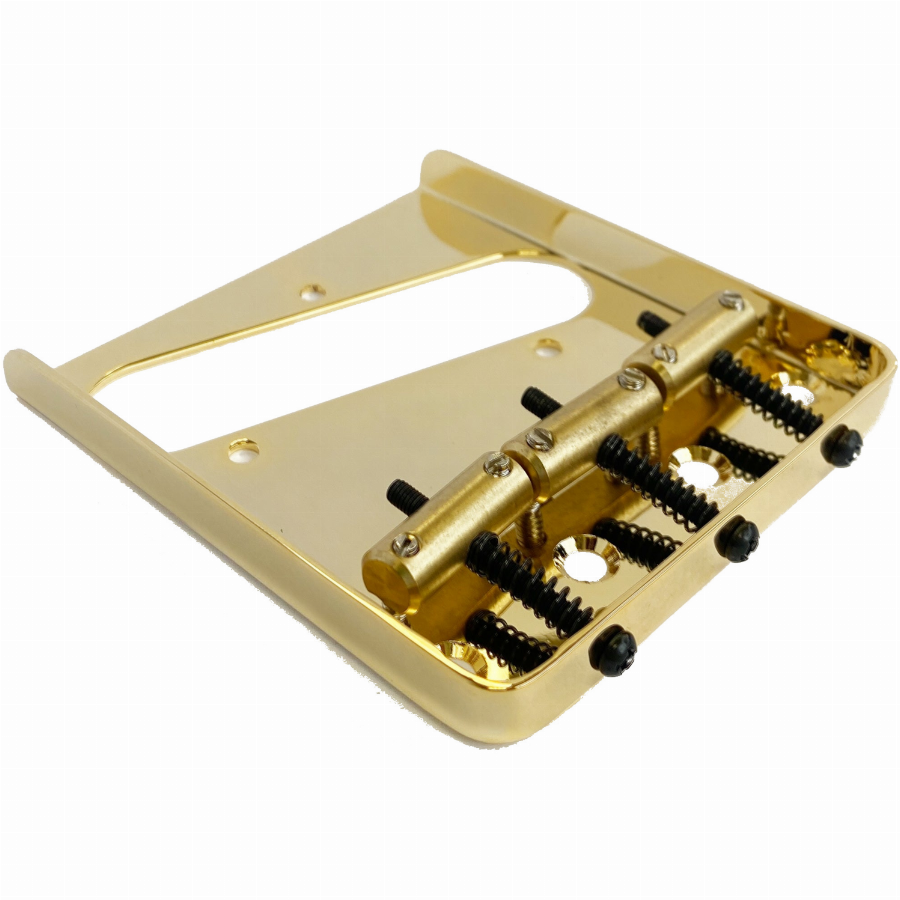 AxLabs Tele-Style Bridge with Brass Compensated Saddles Gold brug voor elektrische gitaar