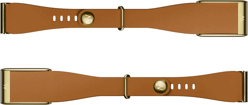 WHOOP 5.0 LeatherLuxe Tapered Band Bruin/Goud S/M