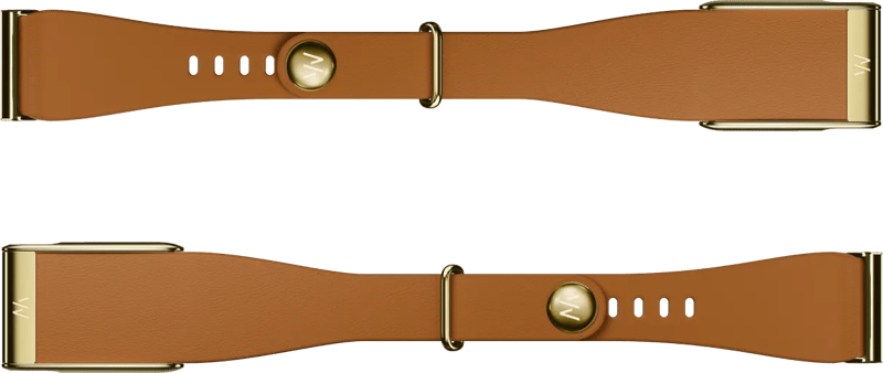 WHOOP MG LeatherLuxe Tapered Band Bruin/Goud S/M