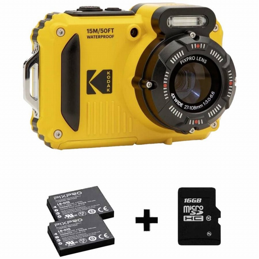 KODAK PIXPRO WPZ2 YELLOW PACK BATTERY SD CARD