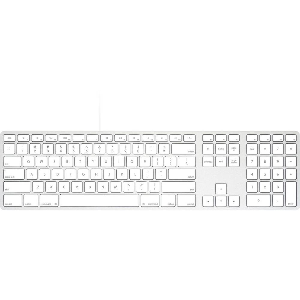 Matias FK318S Wired Aluminium Keyboard for Mac Toetsenbord USB QWERTY, US-Engels, Mac Zilver