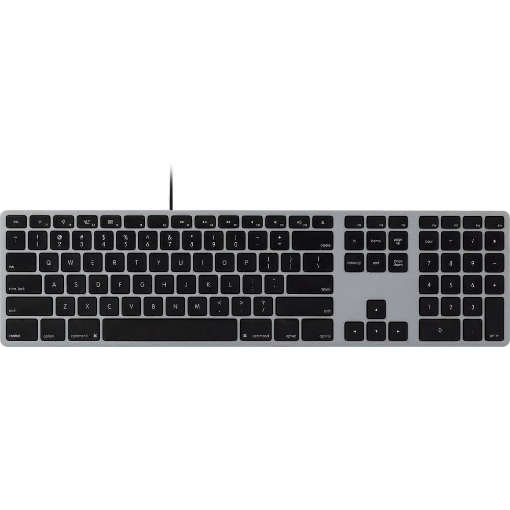Matias FK318CB Aluminum Wired Keyboard for Mac Toetsenbord USB QWERTY, US-Engels, Mac Space grijs