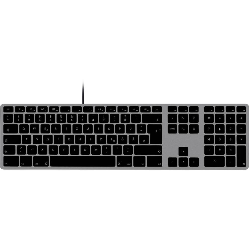 Matias FK318CB-DE Aluminum Wired Keyboard for Mac Toetsenbord USB QWERTZ, Duits, Mac Space grijs