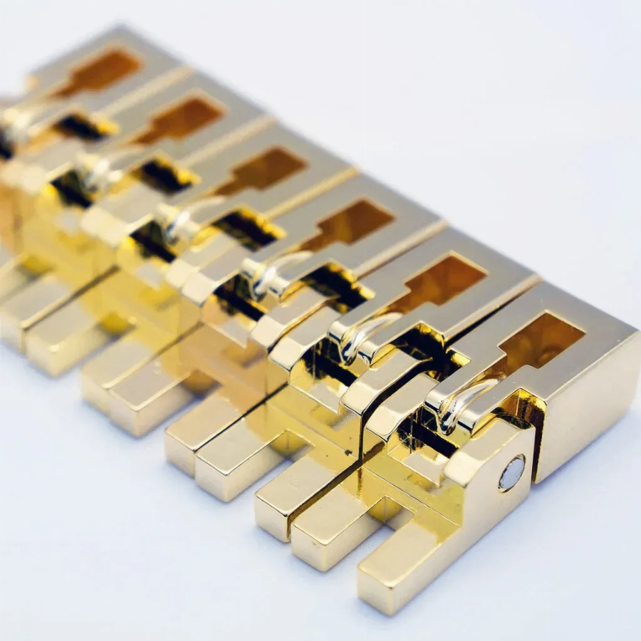 Floyd Rose FRNFTBSSSGP - Non-Fine Tuner Saddle Set - Satin Gold