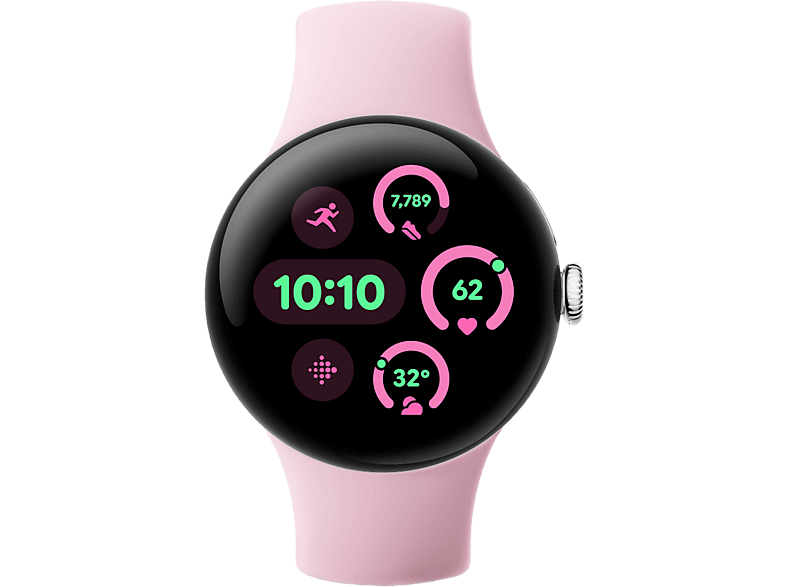 Google Pixel Watch 3 - Smartwatch - 41mm - Zilverkleurig/Roze