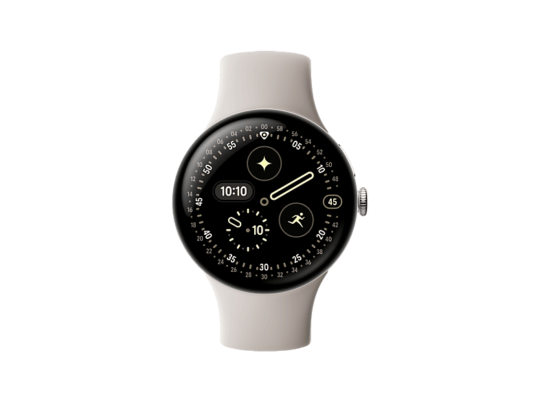 Google Pixel Watch 4 - Smartwatch - 45mm - WiFi - Zilverkleurig/Porcelain