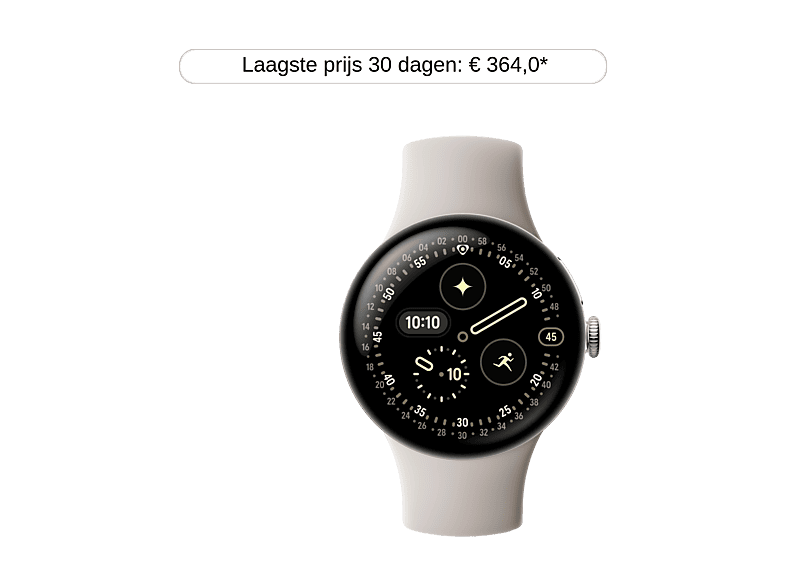 Google Pixel Watch 4 - Smartwatch - 41mm - WiFi - Zilverkleurig/Iris