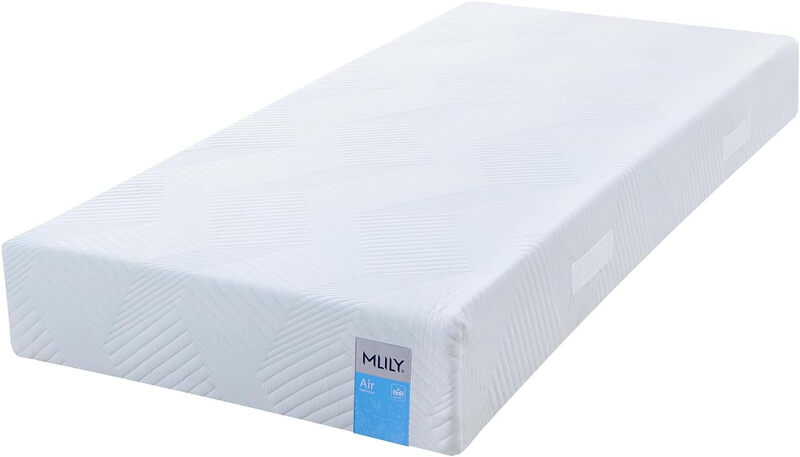 MLILY luchtbed, IGR CertiPUR, 80 x 200 cm, 2-in-1 hardheid middel/stevig, koel/warmer, ergonomische 7 zones AirCell/CoolFlex/BlueFlow schuim Seaqual Oeko-Tex 100, CertiPUR