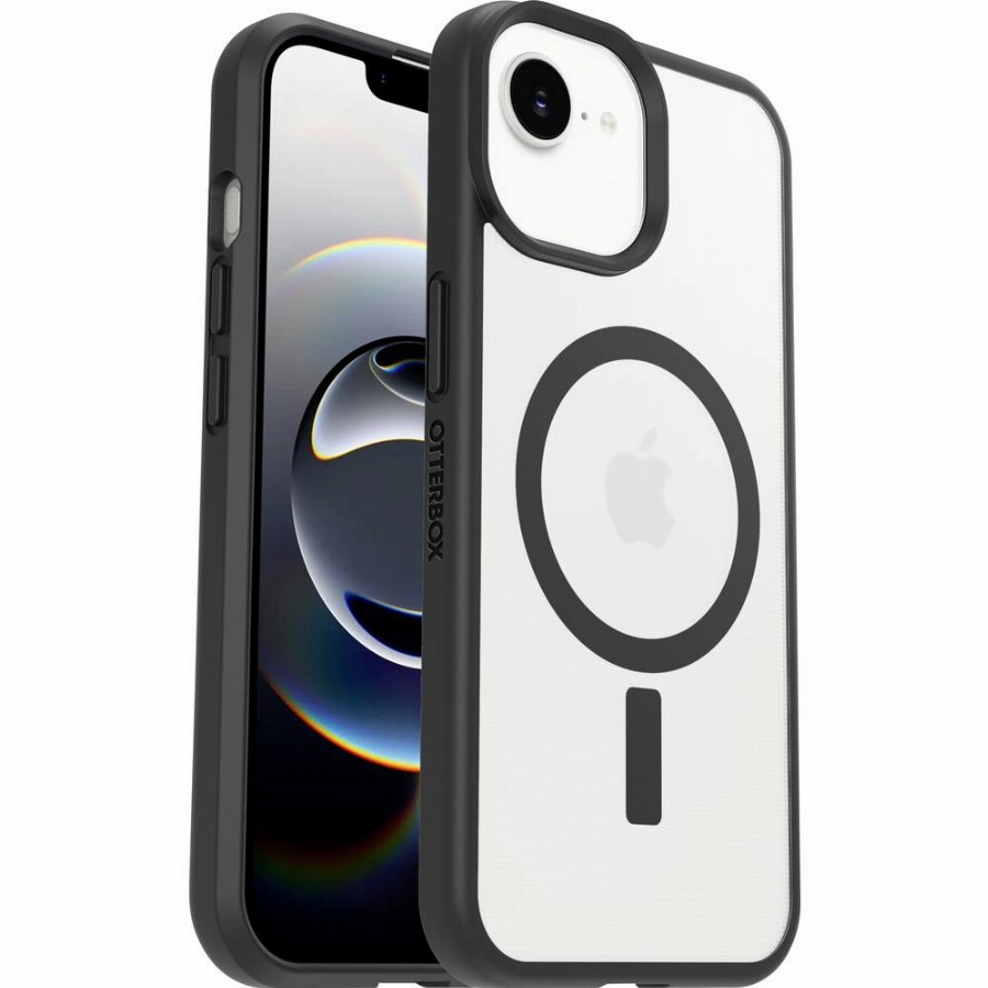 OtterBox React iPhone 15, 14 en 13 Back Cover met MagSafe Magneet Transparant Zwarte Rand