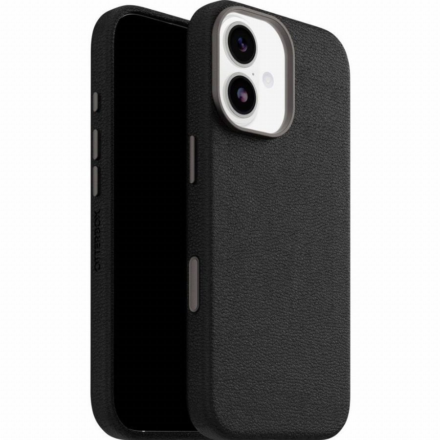 OtterBox Symmetry iPhone 17 Back Cover met MagSafe Magneet Leer Zwart