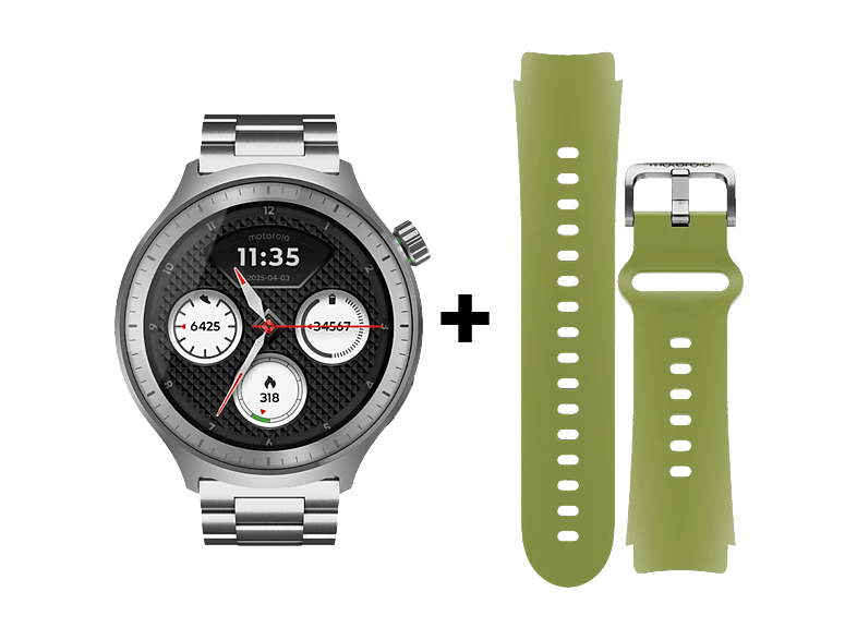 Motorola Moto Watch – Silver + Herbal Garden