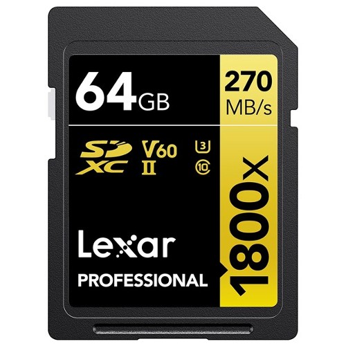 Lexar Professional SDXC 1800x GOLD 64GB 180MB/s