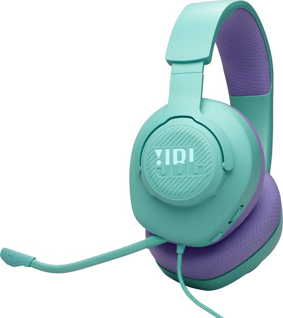JBL Quantum 100 M2 - Bedrade Gaming Headset - Over-ear Koptelefoon met Afneembare Microfoon - 3.5 mm Jack - Voor PC, PlayStation, Xbox & Switch - Turquoise