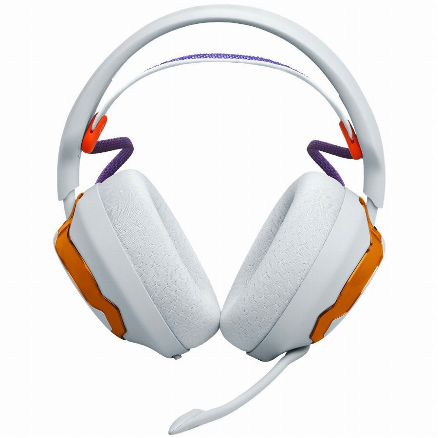JBL Quantum 650 - Draadloze Gaming & Multitask Headset - 2.4 GHz & Bluetooth - Lage Latency - 50 Uur Batterij - JBL Quantum Engine Software - Over-ear - Grijs Oranje
