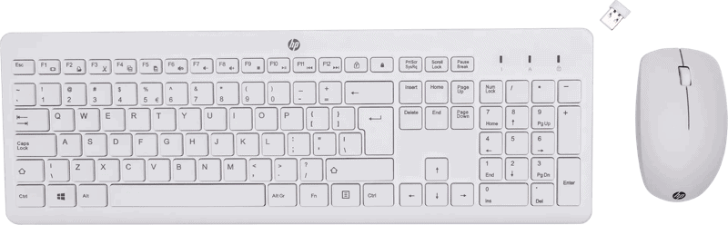 HP 230 Draadloos Toetsenbord en Muis Wit QWERTY
