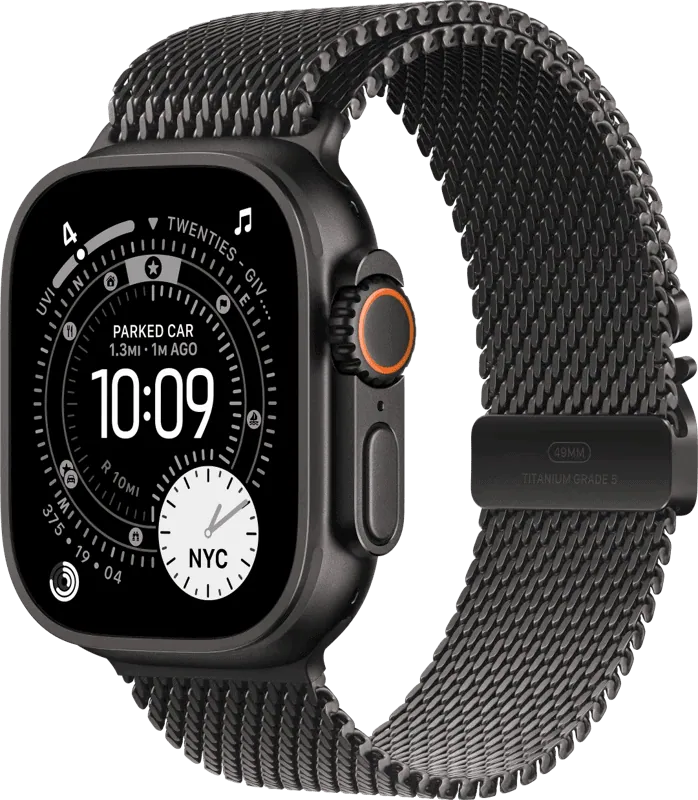 APPLE WATCH ULTRA 3 GPS + CELLULAR 49MM BLACK TITANIUM CASE WITH BLACK TITANIUM MILANESE LOOP - M