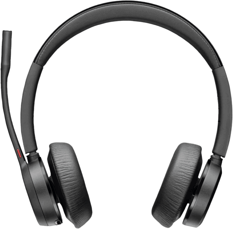 HP Poly Voyager 4320-M +BT700 Dongle On Ear headset Bluetooth Stereo Zwart Noise Cancelling Volumeregeling, Microfoon uitschakelbaar (mute) Computer