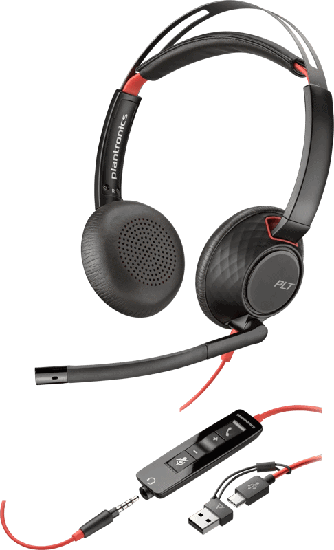 HP Poly Headset Blackwire C5220 Stereo USB- On Ear headset Stereo Zwart Noise Cancelling Computer