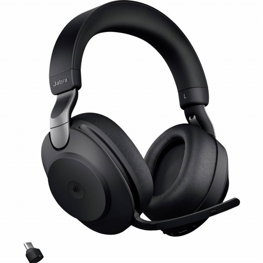 Jabra Evolve2 85 MS Over Ear headset Bluetooth, Kabel Stereo Zwart Ruisonderdrukking (microfoon) Volumeregeling, Indicator voor batterijstatus, Microfoon