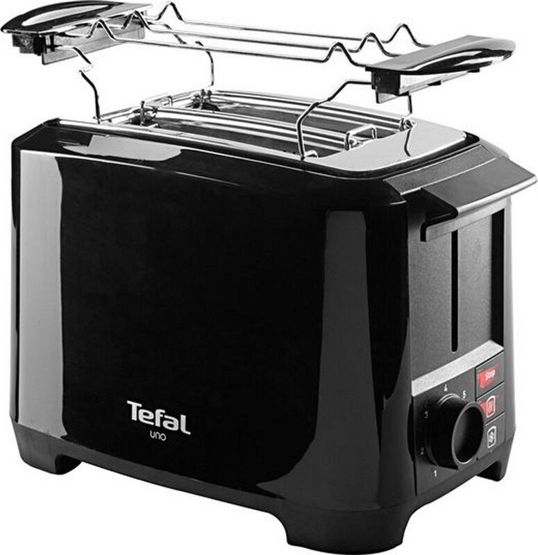 TEFAL Broodrooster Uno Collection (TT1408DE) – 2-sleuven – 800 W vermogen – 7 bruiningsniveaus – uitneembare kruimellade – zwarte afwerking