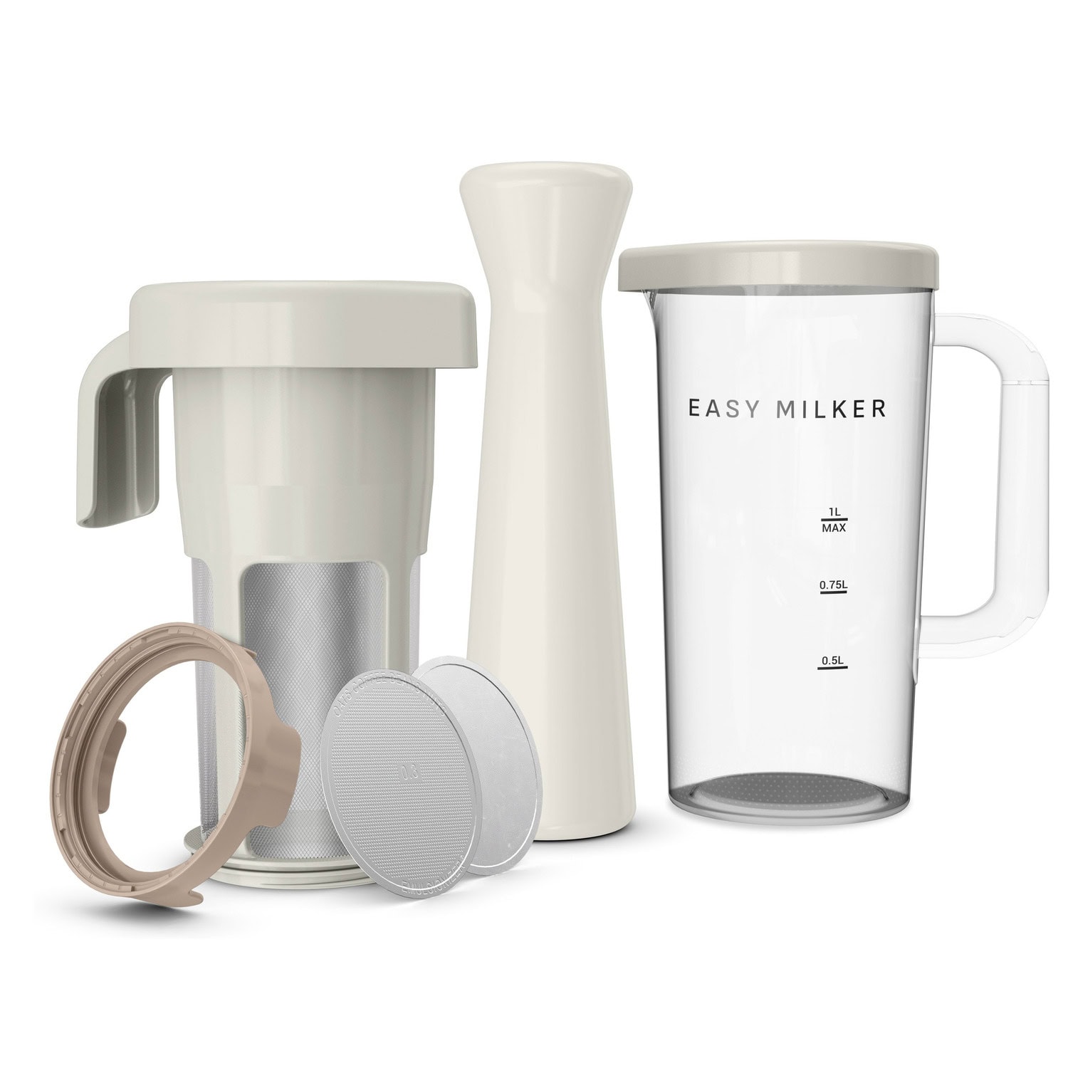 Easy Milker VZ700A - Handmatige melkmaker - 1L in 1 min - Plantaardige melk - Werkt met elke staafmixer - Kies zelf ingrediënten - Vaatwasmachinebestendig