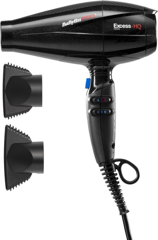 BabylissPRO Excess-HQ Föhn - 2600W AC motor - Ionische functie - 152 km/h - 2 blaasmonden - Professionele haardroger - BAB6990IE