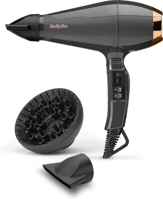 BaByliss Italian Air Pro 2200 6719DE haardroger - 75mm Blaasmond - 90mm Blaasmond - Diffuser - Haardroger