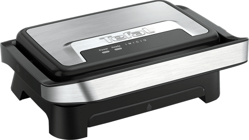 Tefal Inicio Compact GC270D - Paninimaker & Contactgrill - 1000W - Anti-aanbaklaag - Zilver - Verticaal opbergbaar