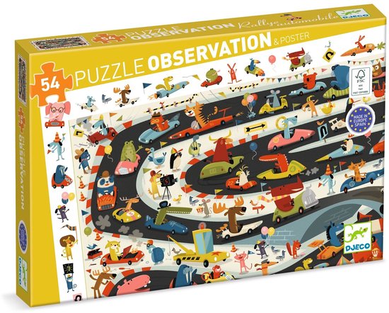 djeco Puzzel Observatie: Rally 54 Onderdelen 1