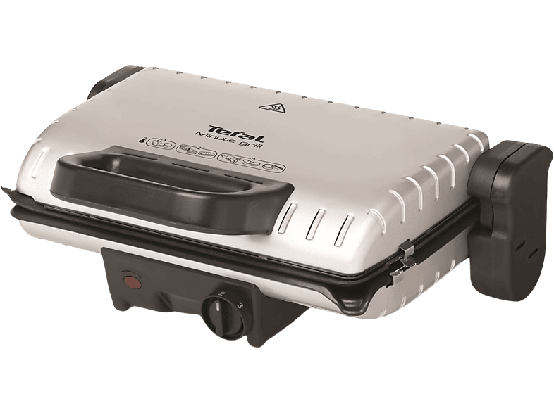 Tefal Minute Grill GC205012 Contactgrill - Barbecuestand - Regelbare temperatuur - Uitneembare Anti-aanbakplaten - Verticaal opbergen - 1600W - RVS