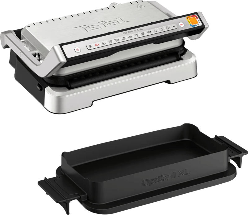 Tefal OptiGrill 4in1 GC774D – Intelligente Contactgrill – Inclusief Bakschaal – 9 Automatische programma’s – Gaarheidsindicator – 2100W