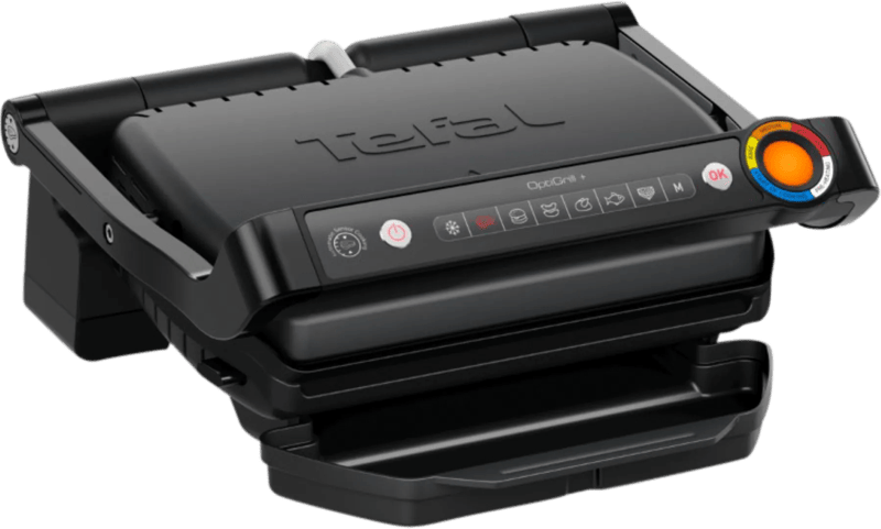 Tefal OptiGrill+ GC7178 Slimme Contactgrill – 6 Automatische Programma’s – Gaarheidsindicator – Uitneembare & vaatwasbestendige platen – Makkelijk schoonmaken – 2000W – Zwart
