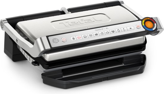 Tefal OptiGrill+ XL GC727D Slimme Contactgrill - 9 automatische programma's - Gaarheidsindicator - Uitneembare Anti-aanbakplaten - Groot Grilloppervlak - Vet opvangbak - 2000W - RV…