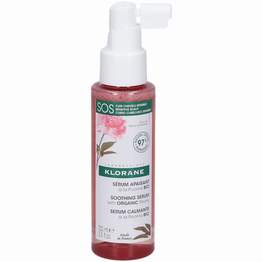Klorane BIO Pioenroos Kalmerend serum | Calmant & Anti-démangeaisons Gevoelige hoofdhuid 100 Gel