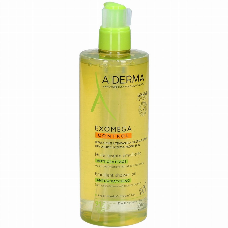 A-Derma Exomega Control Emolliërende anti-jeuk Wasolie | Droge huid met neiging tot atopisch eczeem 500 Olie