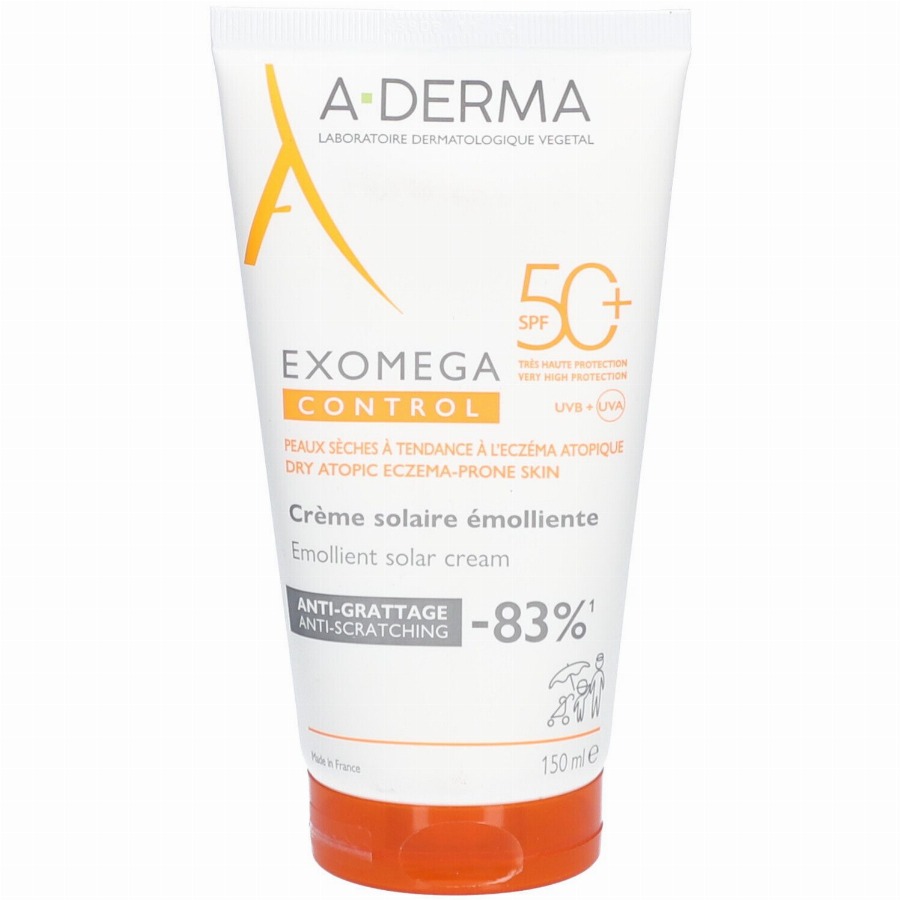 A-Derma Exomega Control emoliërende zonnecrème SPF50+ | Zeer hoge zonnebescherming Huid met neiging tot atopie 150 Zonnecrème