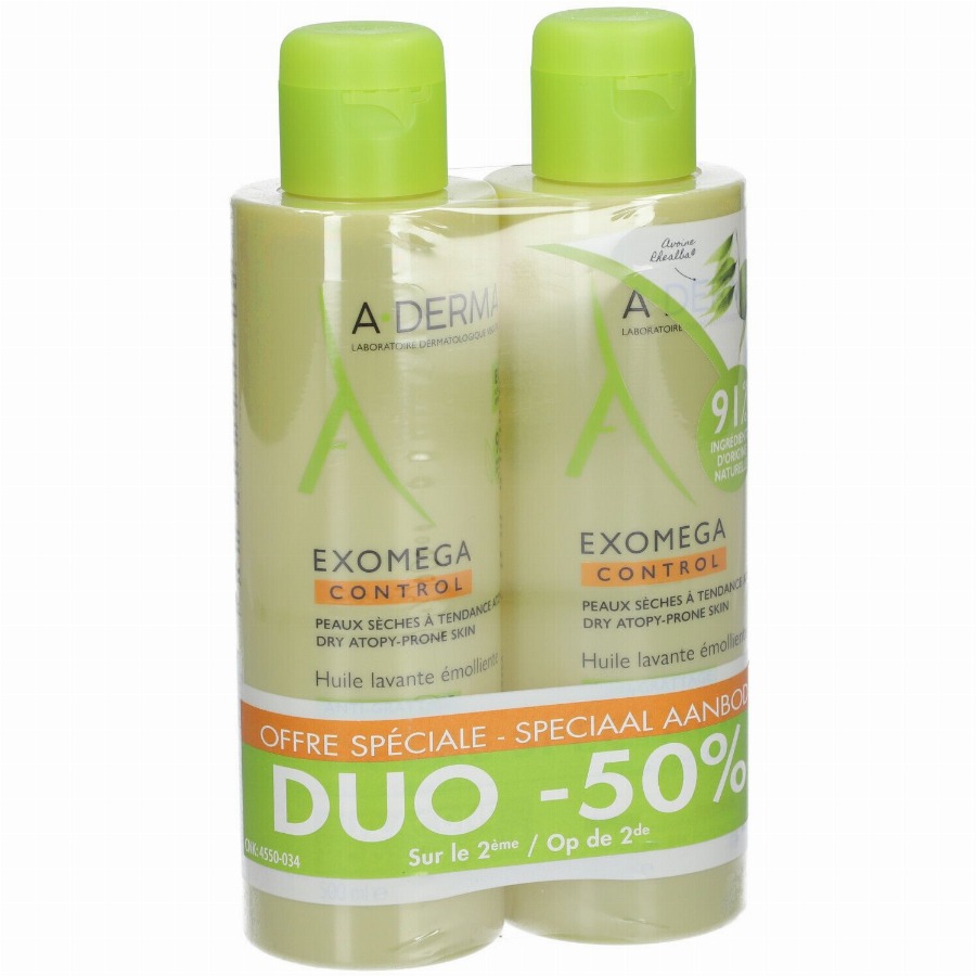 A-Derma Exomega Control Emolliërende Reinigingsolie DUO 2x500 Olie