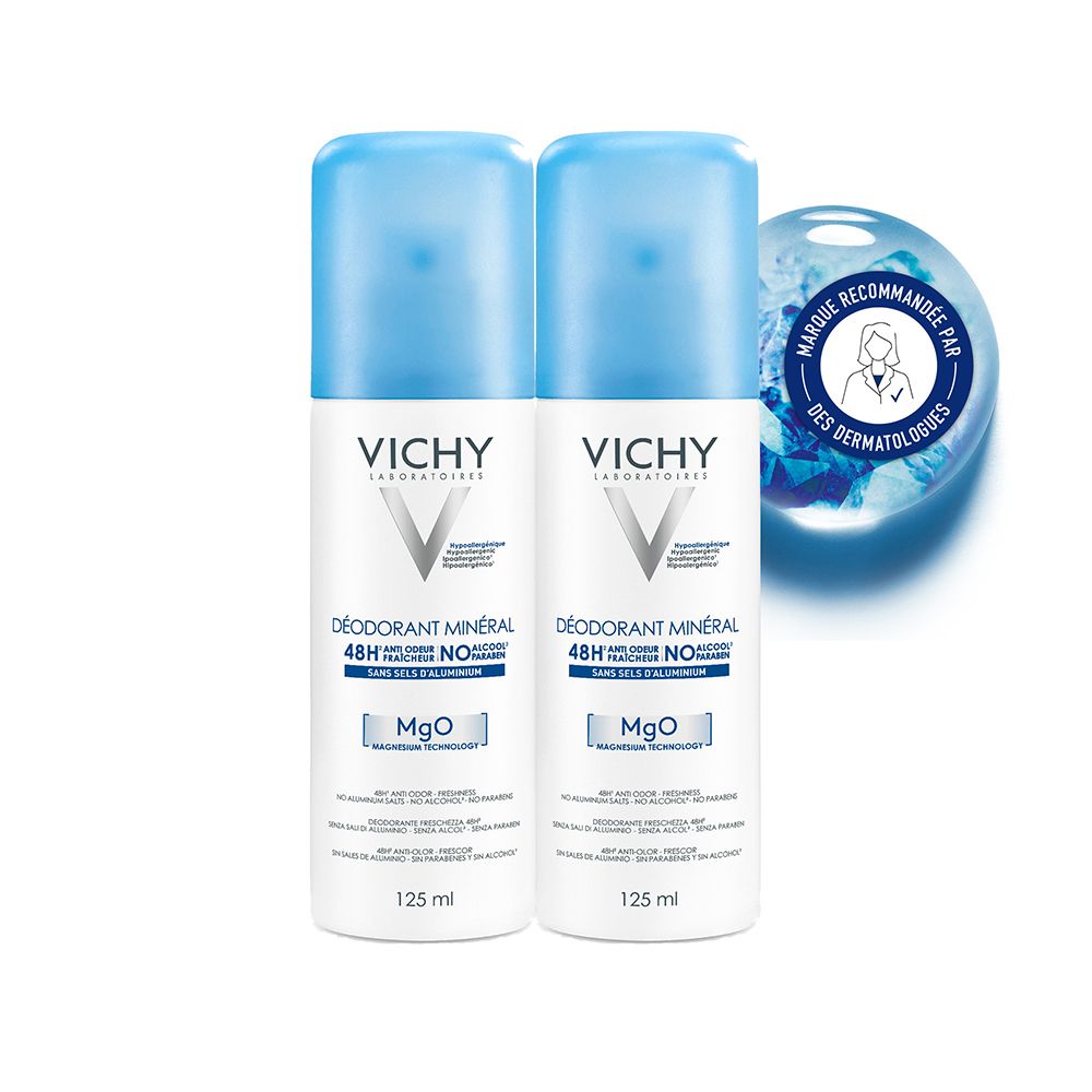 Vichy Deodorant Minerale 48 H Spray 2×125