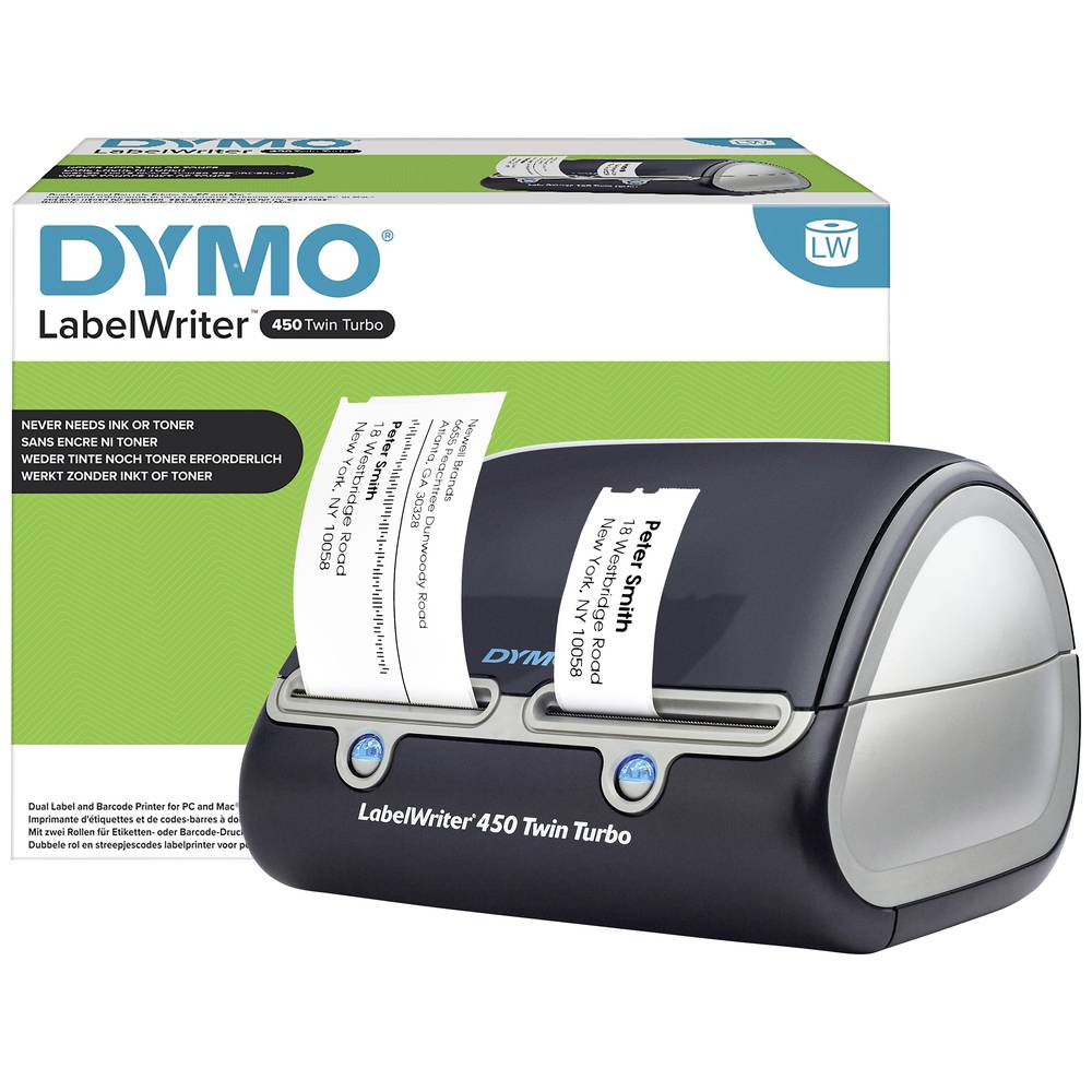 DYMO LabelWriter 450 Twin Turbo Labelprinter Thermisch 300 x 600 dpi Etikettenbreedte (max.): 56 mm USB