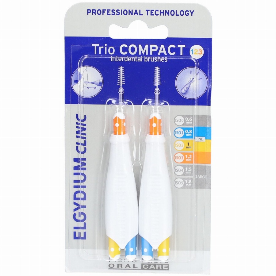 Oral Care Elgydium Clinic IDB Trio Compact Interdentale Borstel ISO 1/2/3 6 Tandenborstel