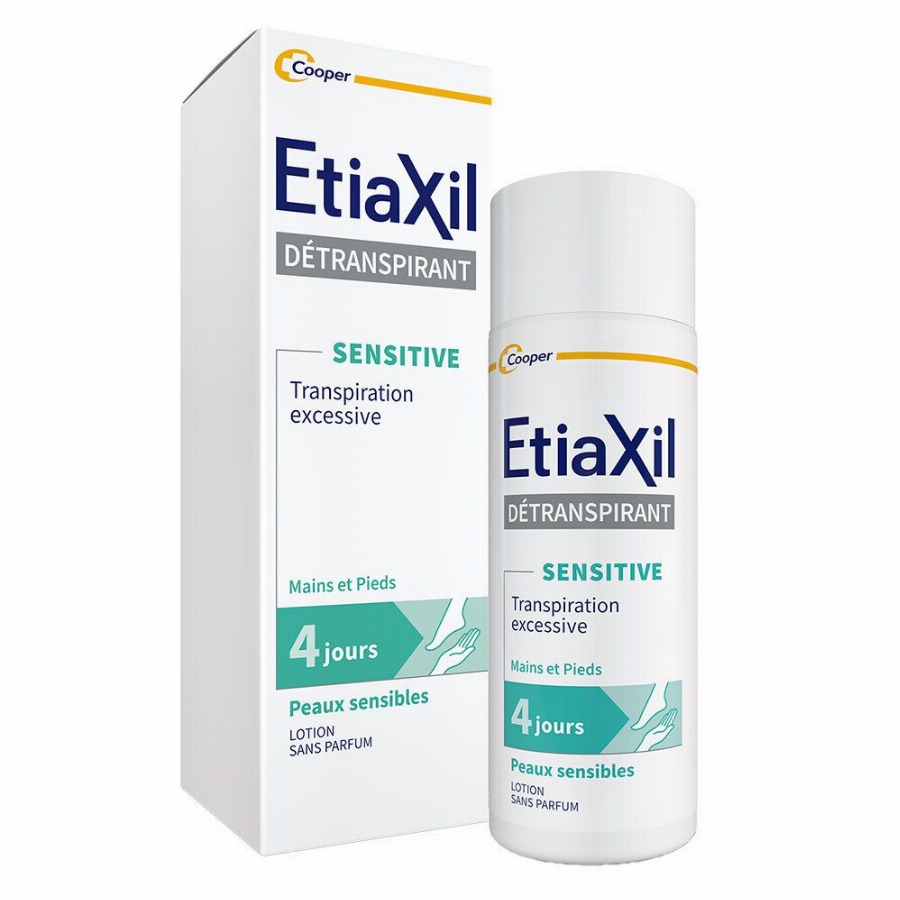 ETIAXIL – Deodorant Behandeling tegen overmatig zweten Voeten en handen Gevoelige huid 100 Lotion