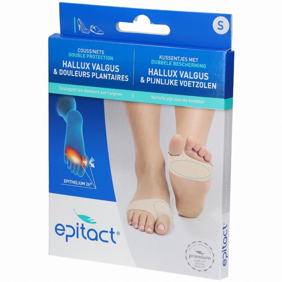 Epitact® Dubbele Bescherming Hallux Valgus & Pijnlijke Voetzolen Small 1 Verband(en)