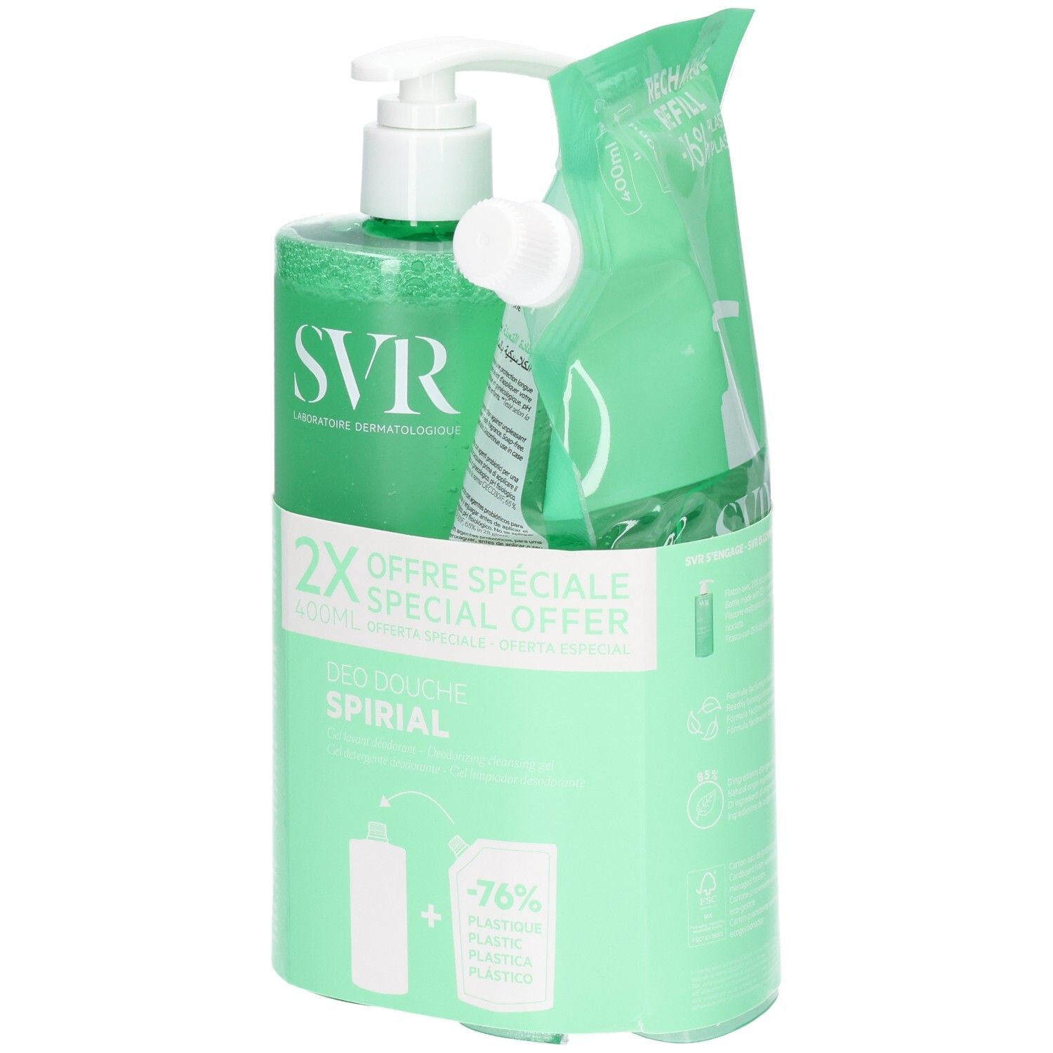 SVR Spirial Deo-Douche + Navulling 400+400 Douchegel