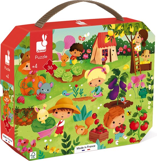 janod Puzzel in de koffertuin 36 delen 1