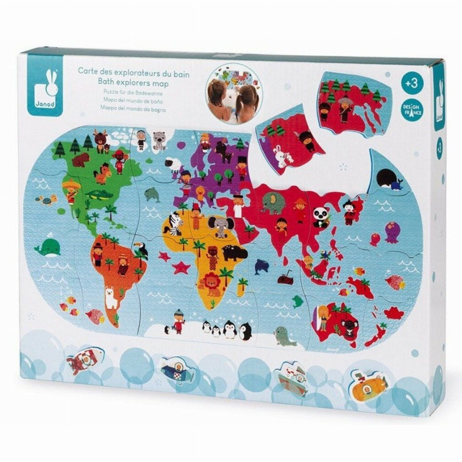janod Badkamer puzzel World Map 28 Delen 1