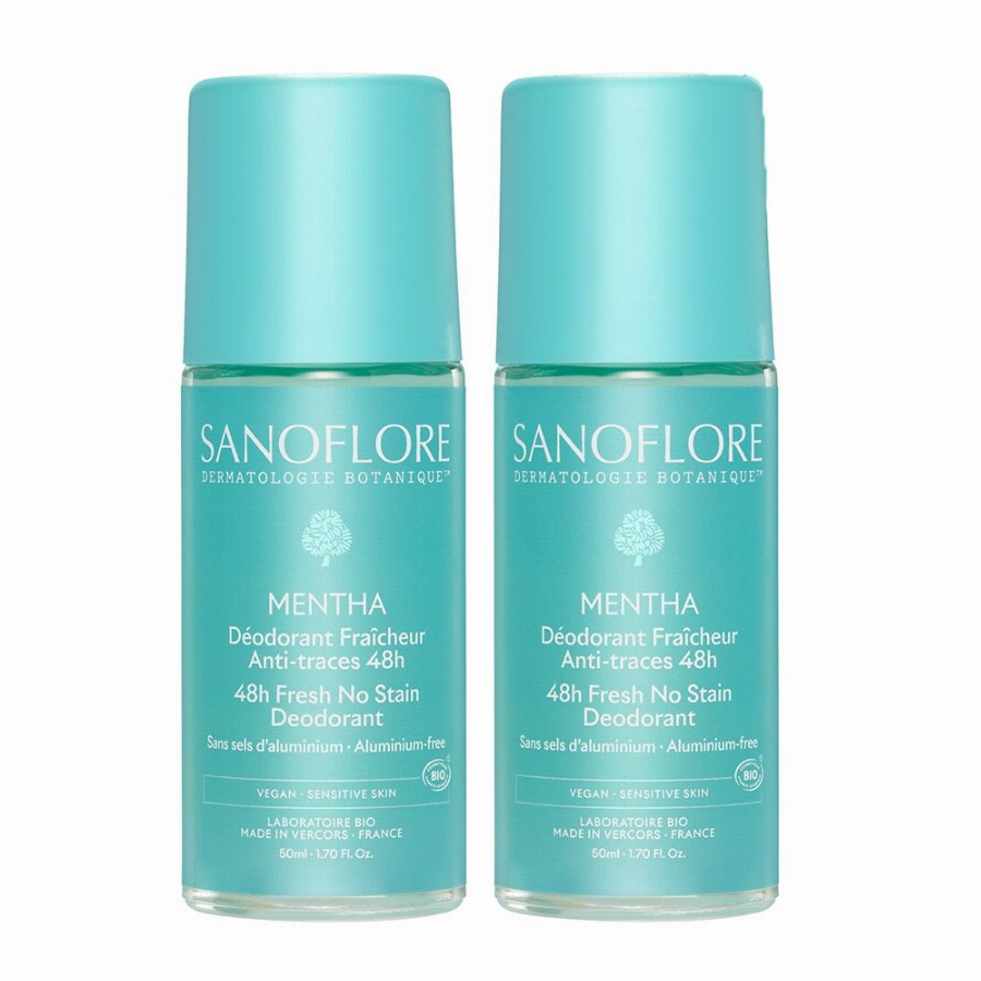 SANOFLORE Set van 2 Munt Roll-On Deodorants 48u 100 Roller