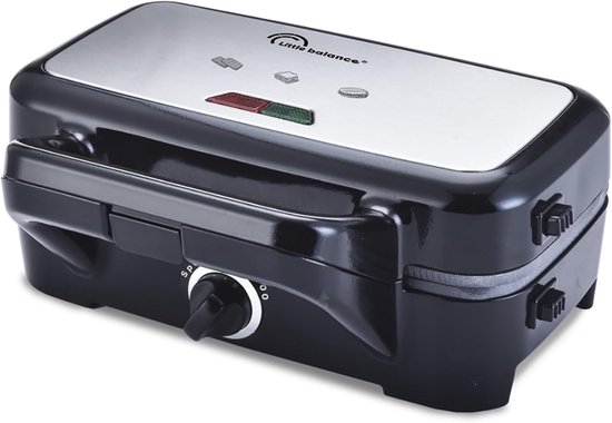 Little Balance 8368 - Wafelijzer en grill in 1 apparaat - 2 sets afneembare platen voor wafels, sandwiches, panini's, grillen - PFAS vrij