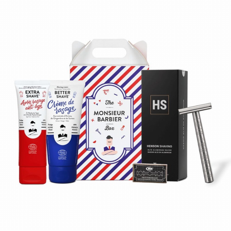 Monsieur BARBIER - Veiligheidsscheerset THE HENSON BOX 1 Scheerschuim