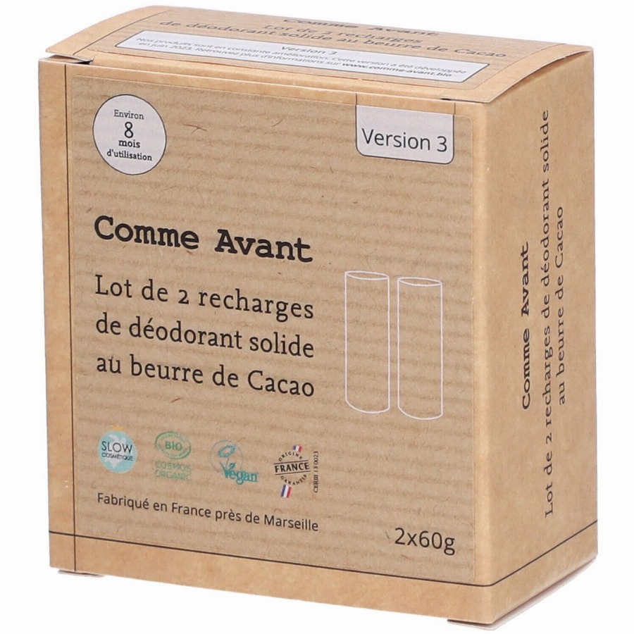 Comme Avant Vaste Deodorant met Cacaoboter Set van 2 Navullingen 2x60