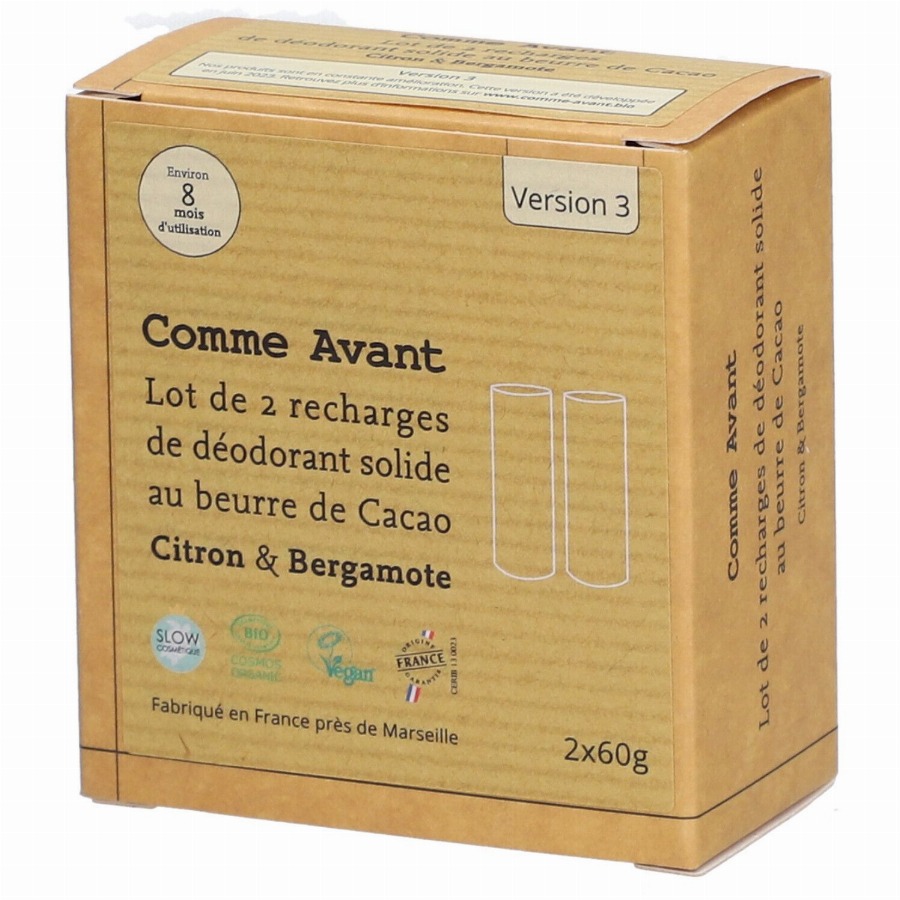 Comme Avant Vaste Deodorant Citroen & Bergamot Set van 2 Navullingen 2x60